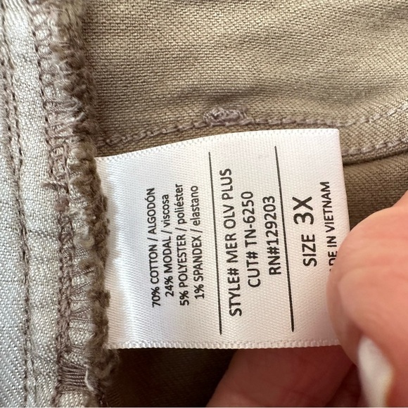 Carly Jean Los Angeles Classic High-Rise Wide Leg Pants 3X‎ - Khaki Green - NWT - Picture 13 of 13